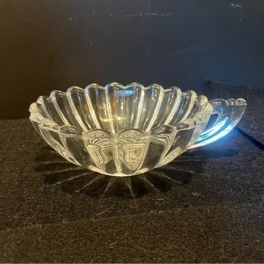 Vintage Manganese UV Reactive Glass Single Handle Bowl Dish